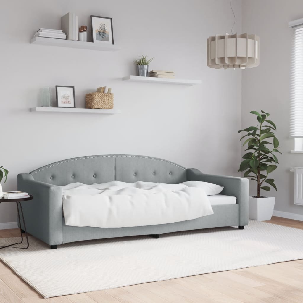 Lit de repos sans matelas gris clair 90x190 cm tissu - XIOS