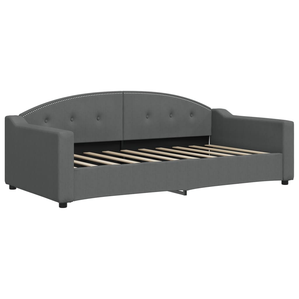 Lit de repos sans matelas gris foncé 90x190 cm tissu - XIOS
