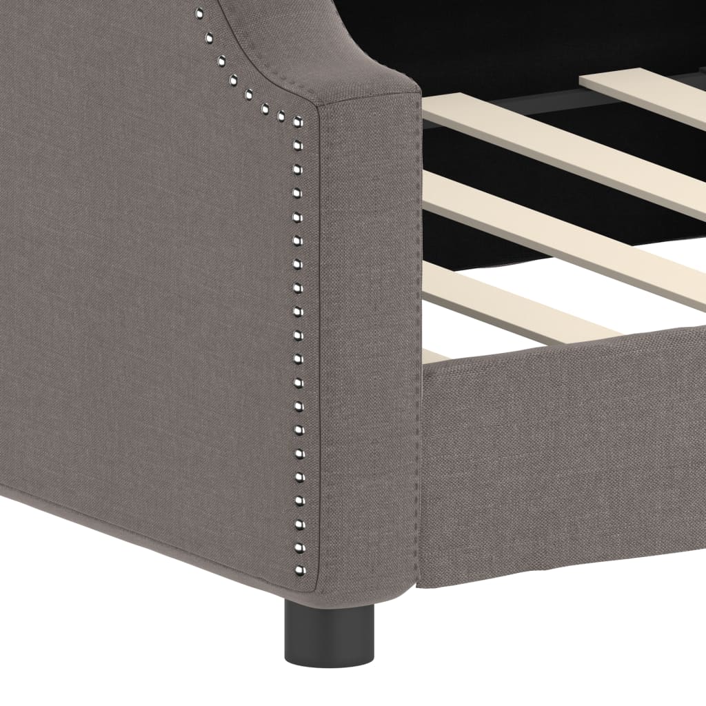 Lit de repos sans matelas taupe 80x200 cm tissu - XIOS