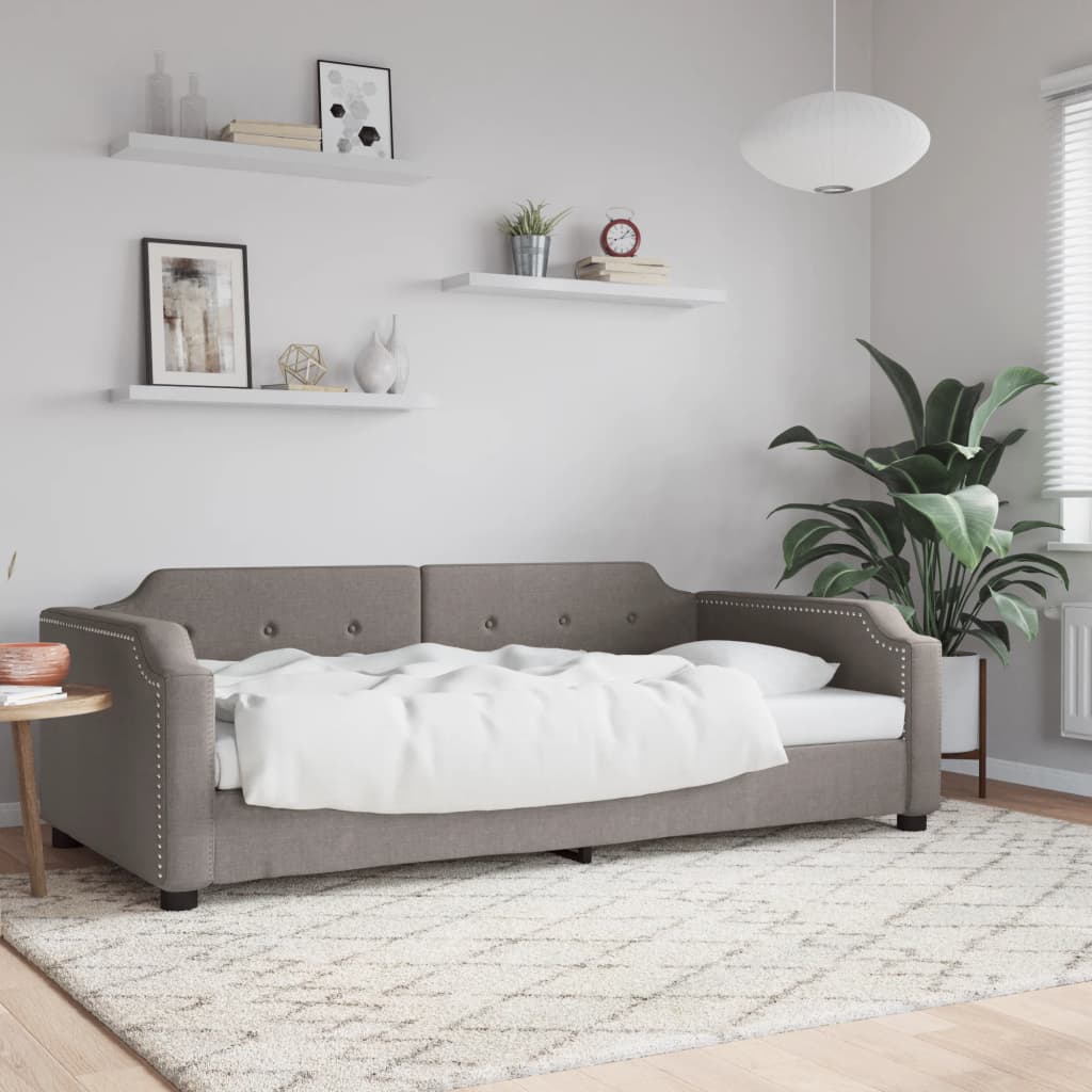 Lit de repos sans matelas taupe 80x200 cm tissu - XIOS