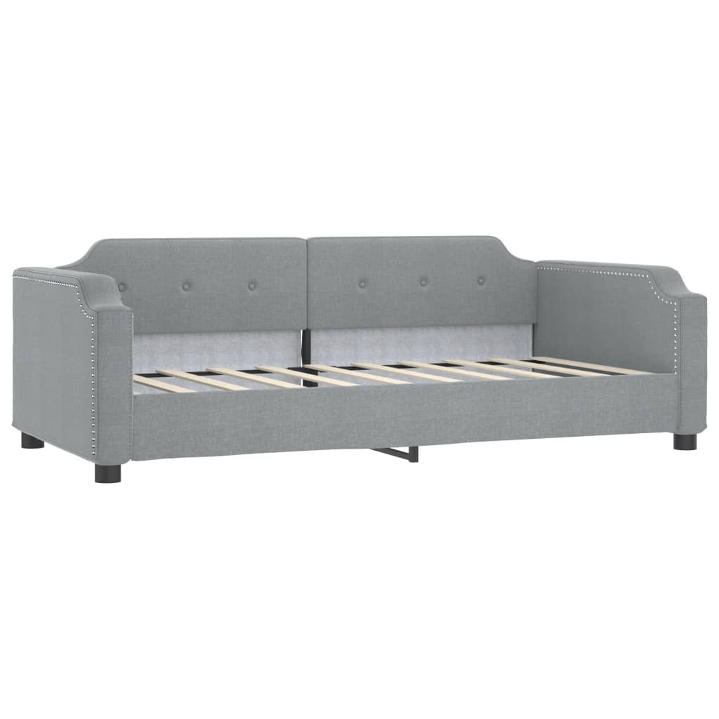 Lit de repos sans matelas gris clair 90x200 cm tissu - XIOS