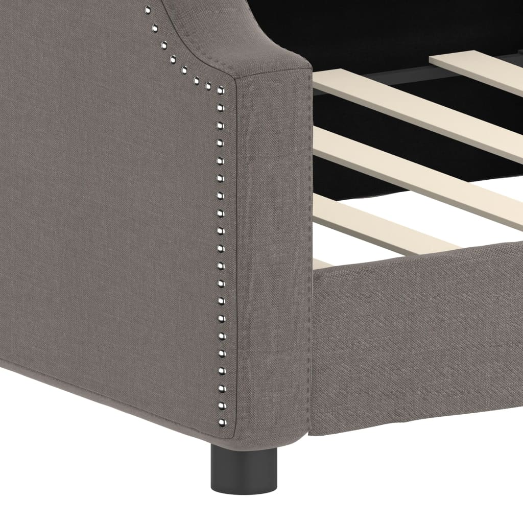 Lit de repos sans matelas taupe 90x200 cm tissu - XIOS