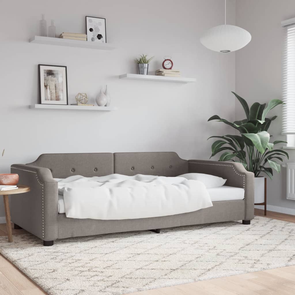 Lit de repos sans matelas taupe 90x200 cm tissu - XIOS