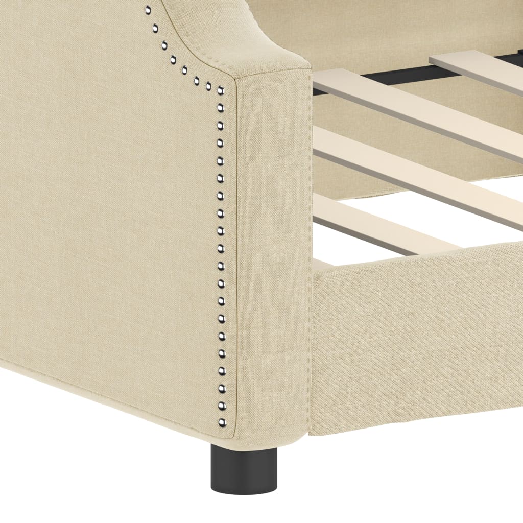 Lit de repos sans matelas crème 90x200 cm tissu - XIOS