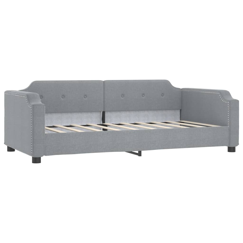 Lit de repos sans matelas gris clair 90x190 cm tissu - XIOS