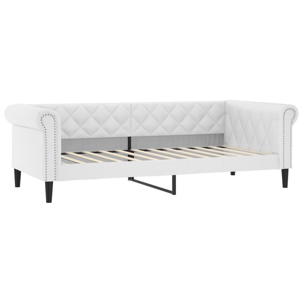 Lit de jour sans matelas blanc 90x200 cm similicuir - XIOS