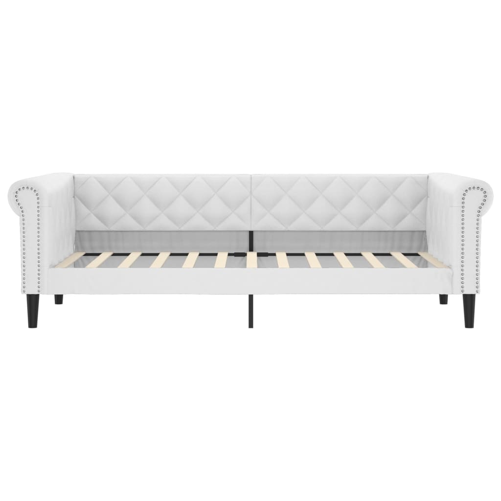 Lit de jour sans matelas blanc 90x200 cm similicuir - XIOS