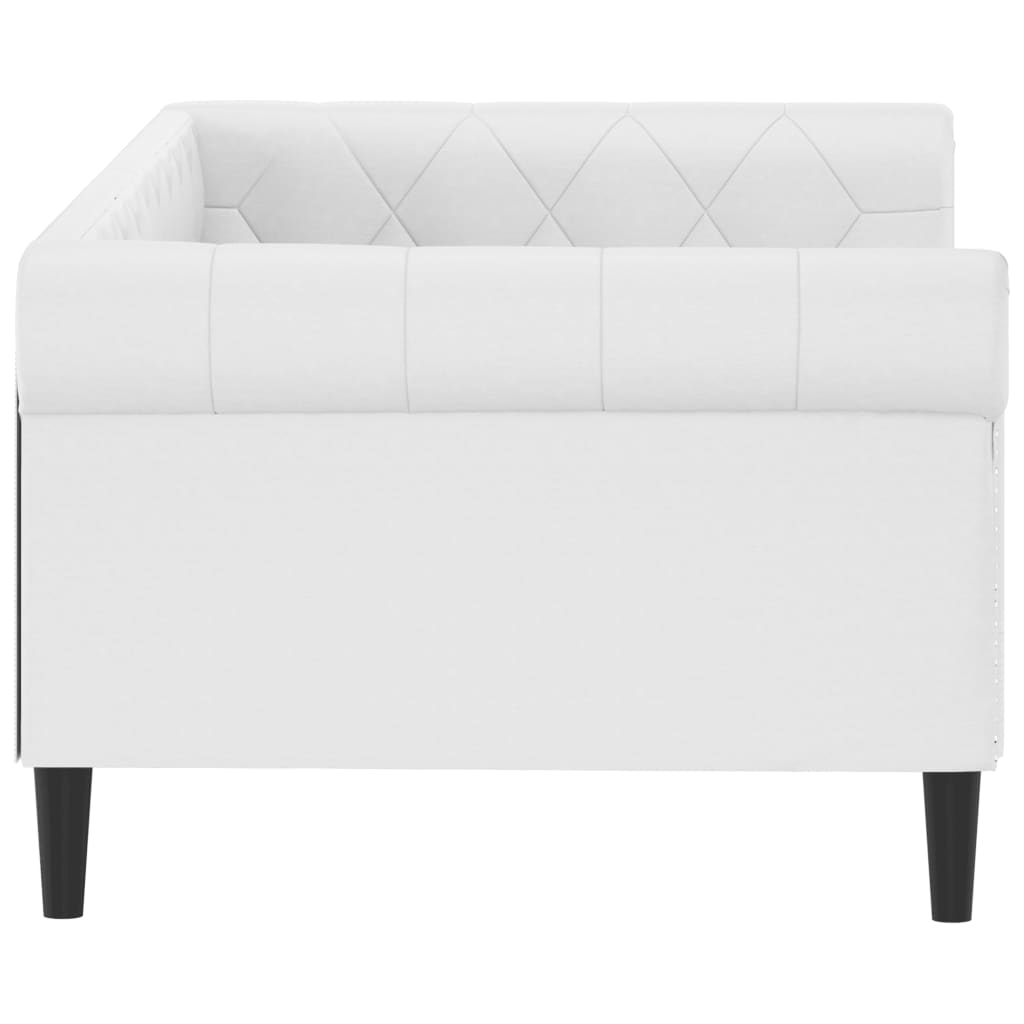 Lit de jour sans matelas blanc 90x200 cm similicuir - XIOS