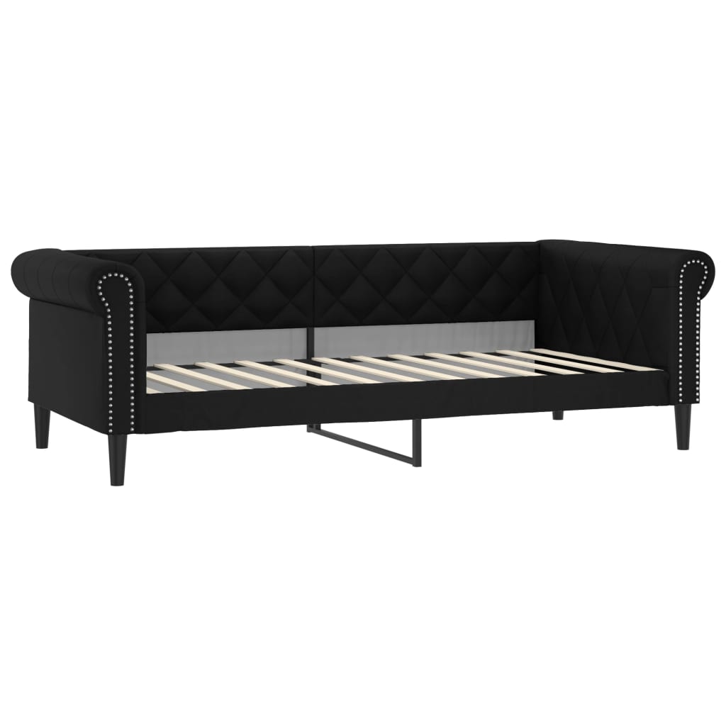 Lit de jour sans matelas noir 100x200 cm similicuir - XIOS