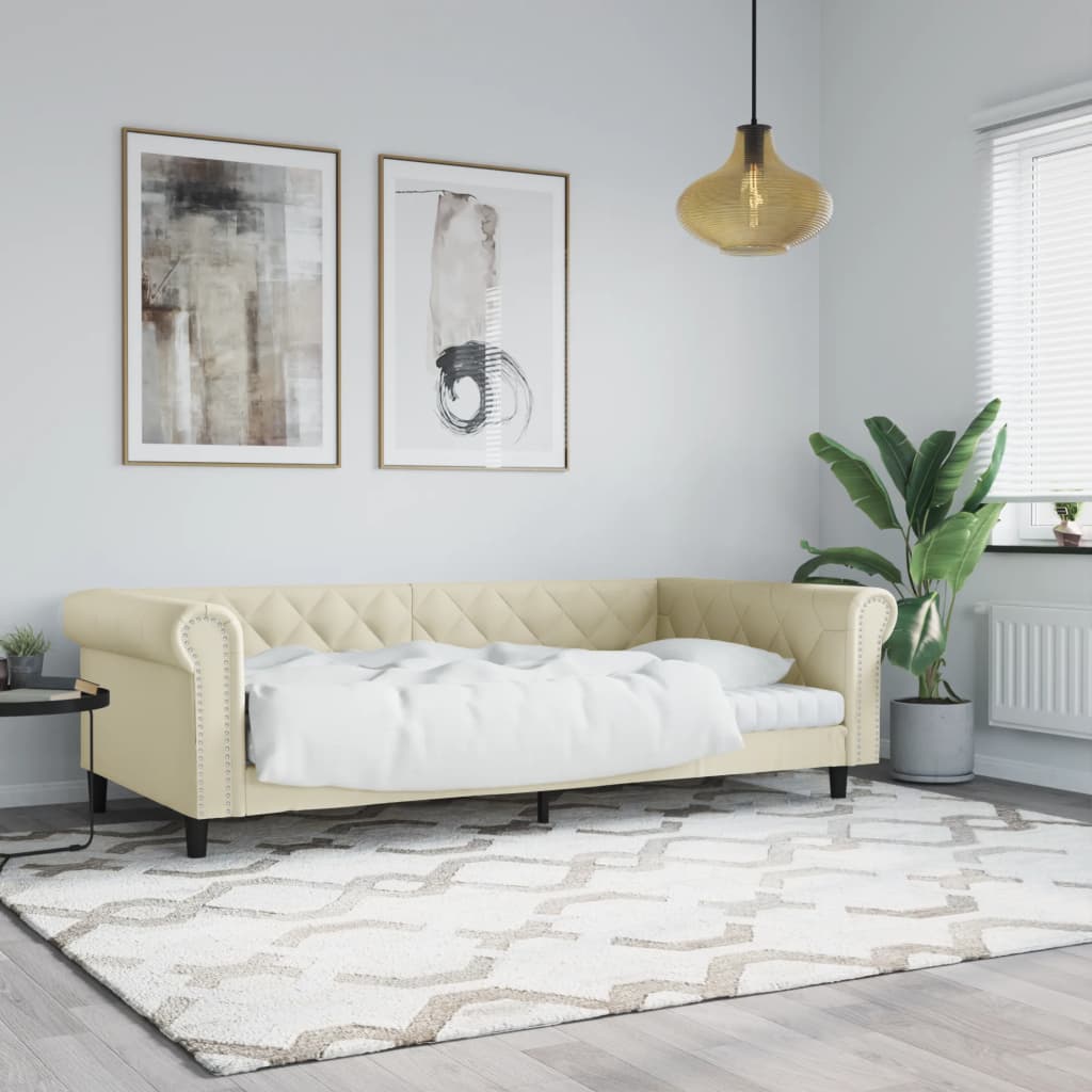 Lit de jour crème 100x200 cm similicuir - XIOS