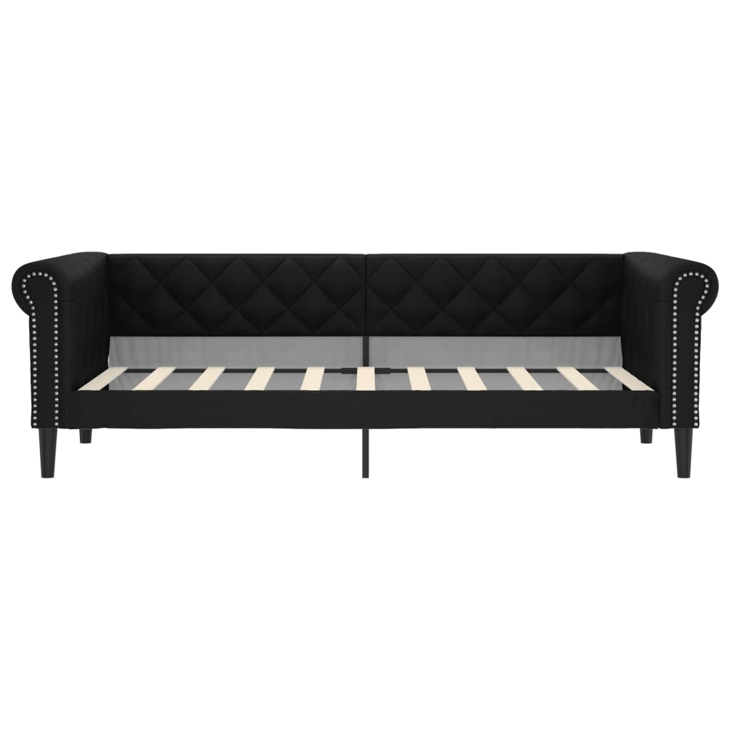 Lit de jour sans matelas noir 90x190 cm similicuir - XIOS