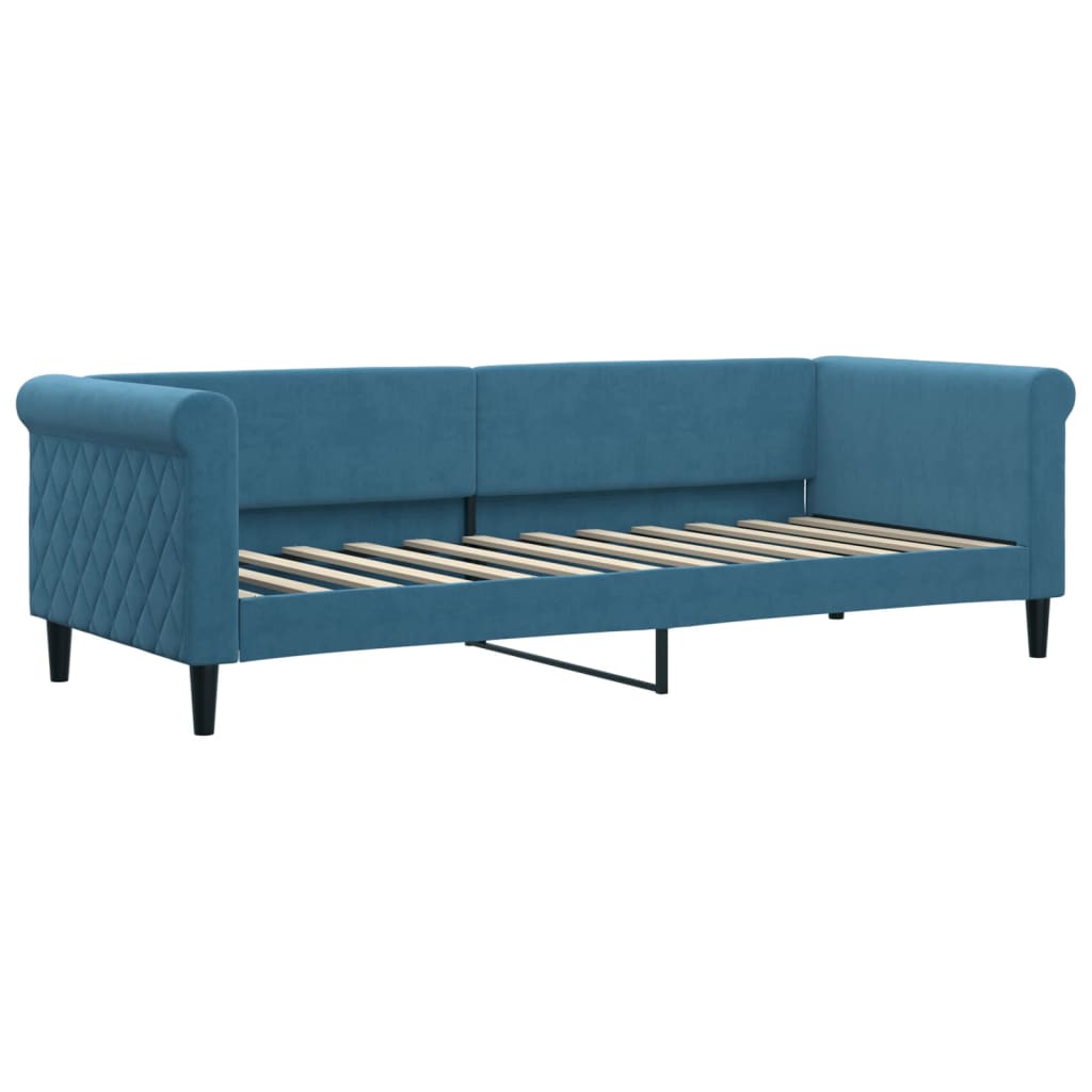 Lit de repos sans matelas bleu 80x200 cm velours - XIOS