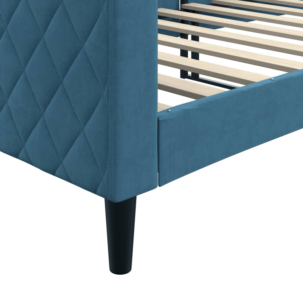 Lit de repos sans matelas bleu 80x200 cm velours - XIOS