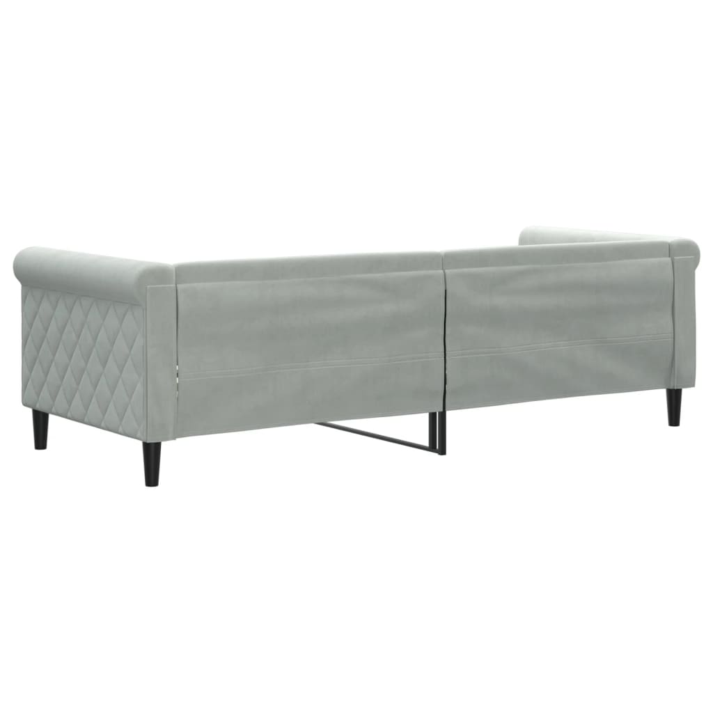 Lit de repos sans matelas gris clair 80x200 cm velours - XIOS