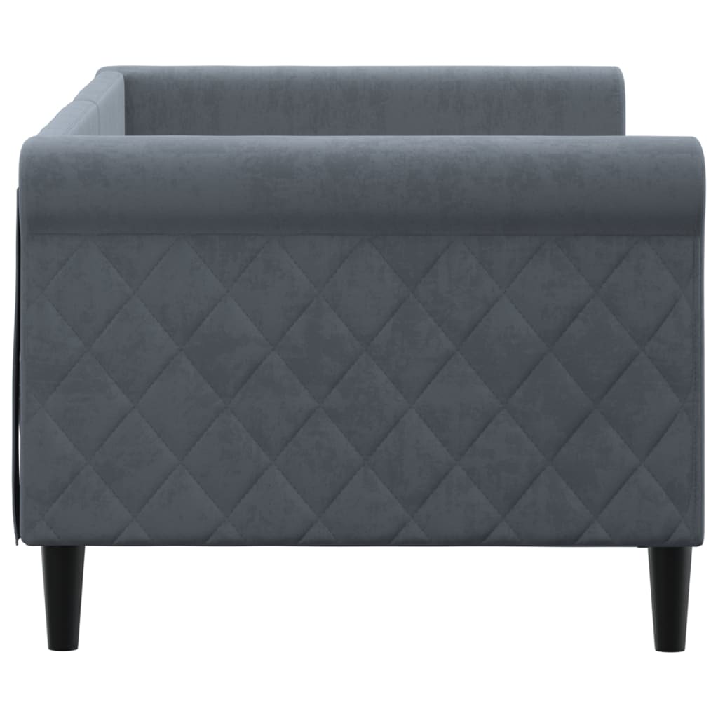 Lit de repos gris foncé 80x200 cm velours - XIOS