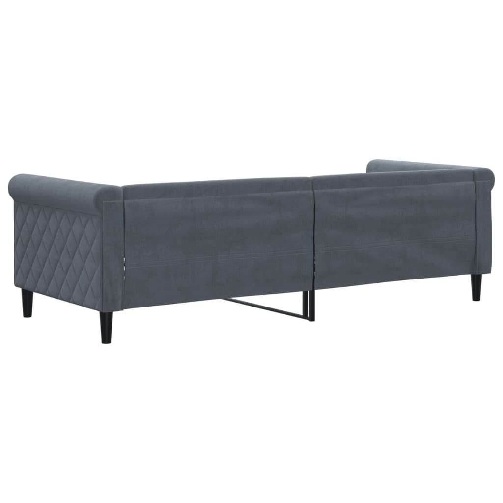 Lit de repos gris foncé 80x200 cm velours - XIOS