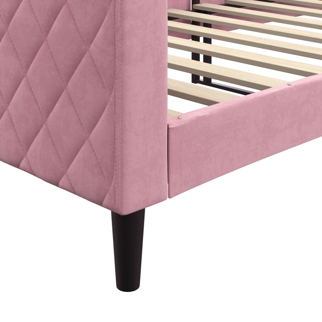 Lit de repos sans matelas rose 80x200 cm velours - XIOS