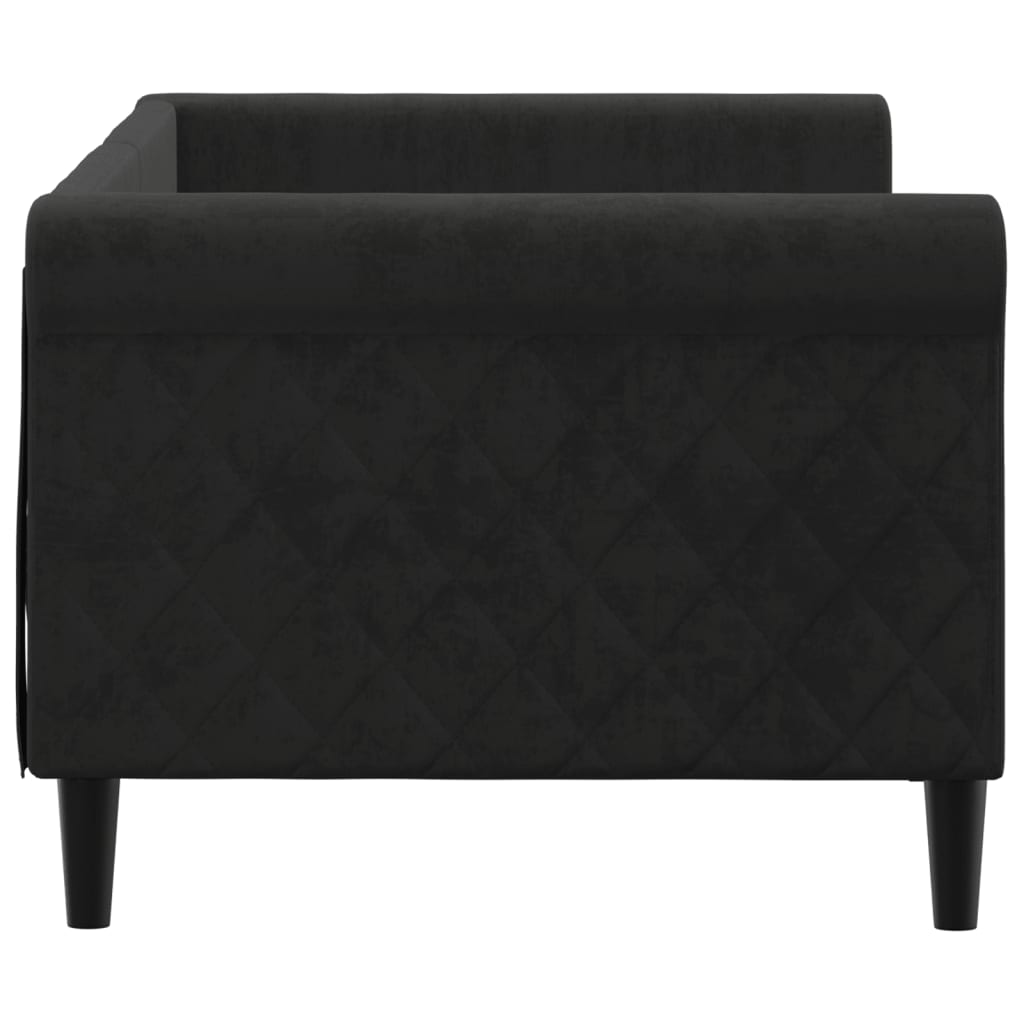 Lit de repos sans matelas noir 80x200 cm velours - XIOS
