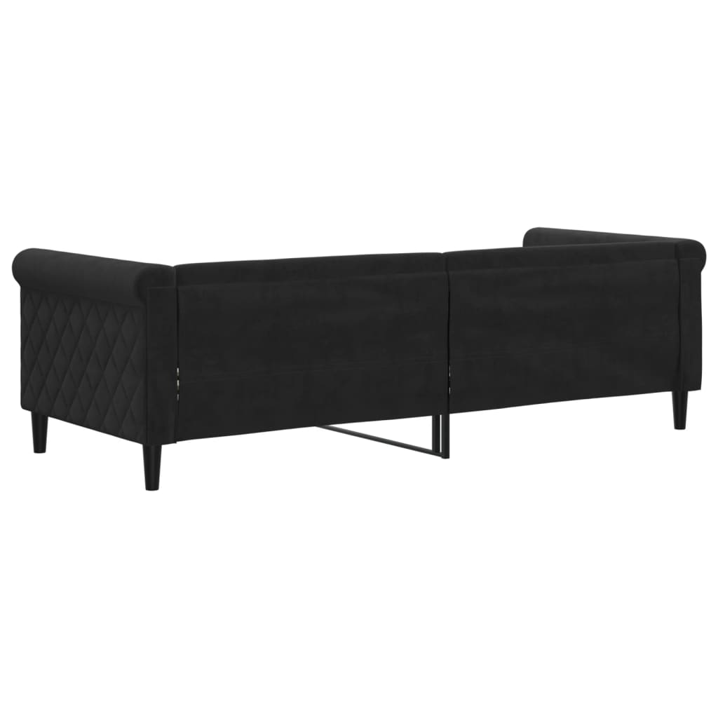 Lit de repos sans matelas noir 80x200 cm velours - XIOS
