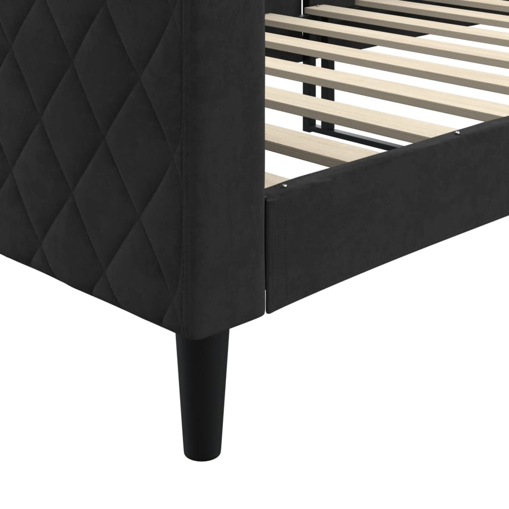 Lit de repos sans matelas noir 80x200 cm velours - XIOS