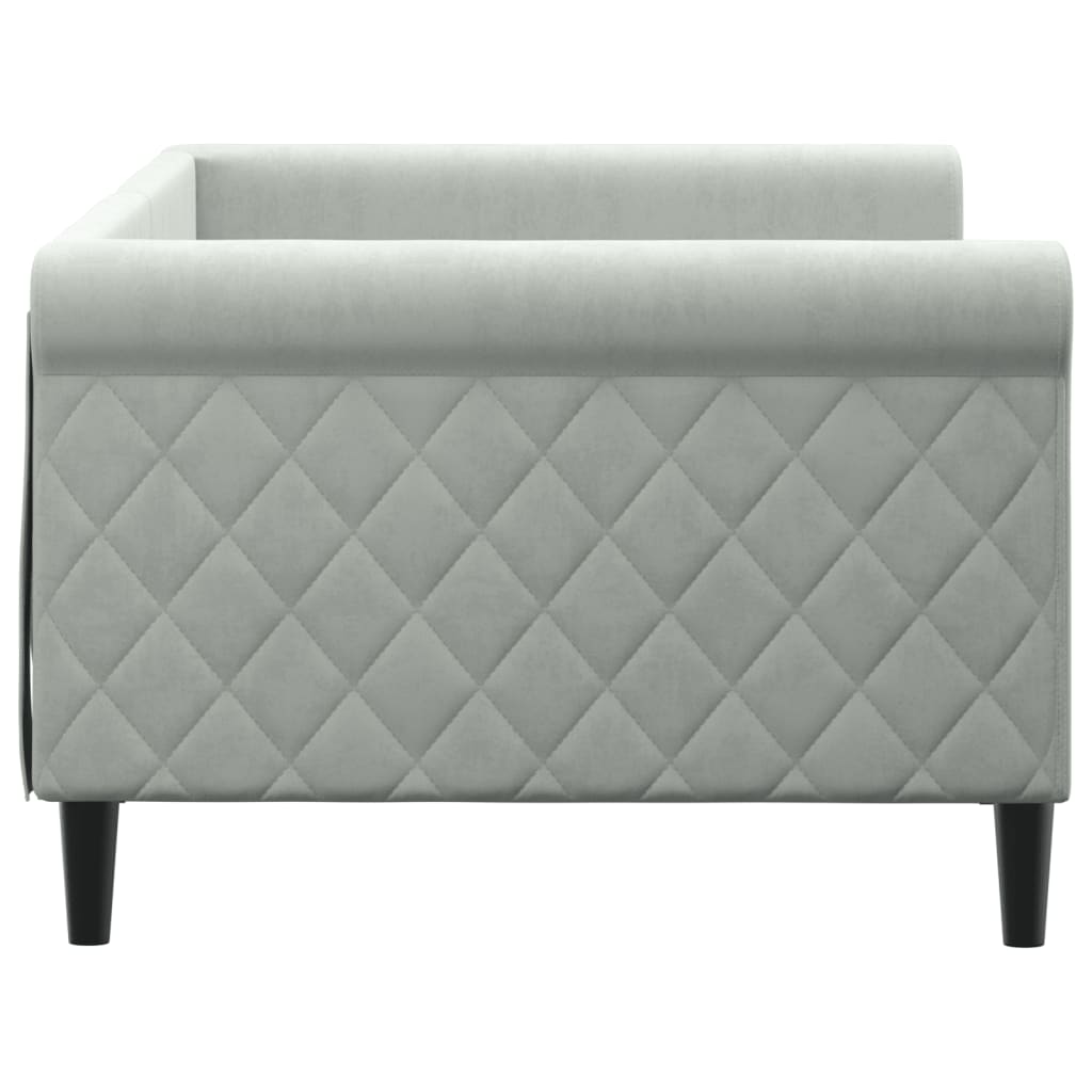 Lit de repos sans matelas gris clair 90x200 cm velours - XIOS