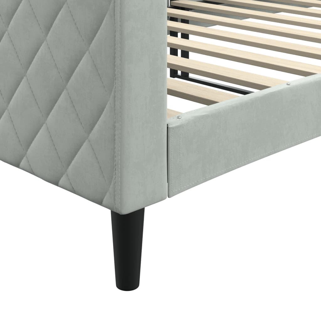 Lit de repos sans matelas gris clair 90x200 cm velours - XIOS