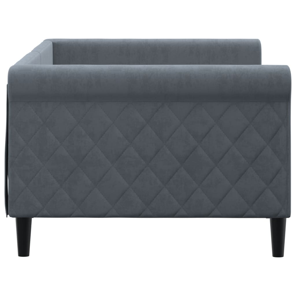 Lit de repos sans matelas gris foncé 90x200 cm velours - XIOS