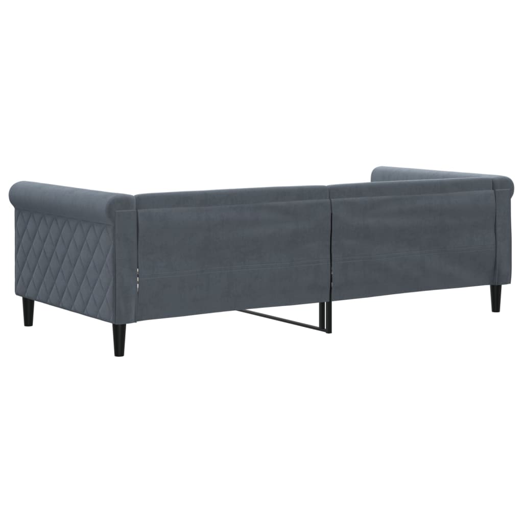 Lit de repos sans matelas gris foncé 90x200 cm velours - XIOS