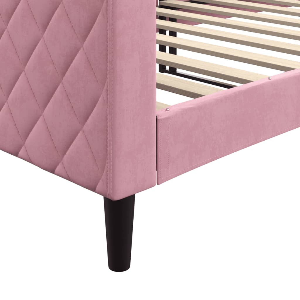 Lit de repos sans matelas rose 90x200 cm velours - XIOS