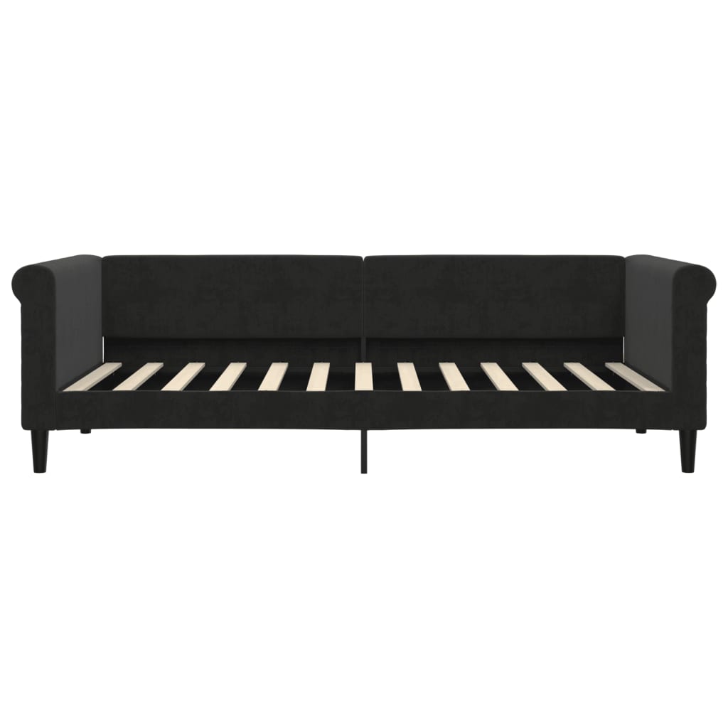 Lit de repos sans matelas noir 90x200 cm velours - XIOS