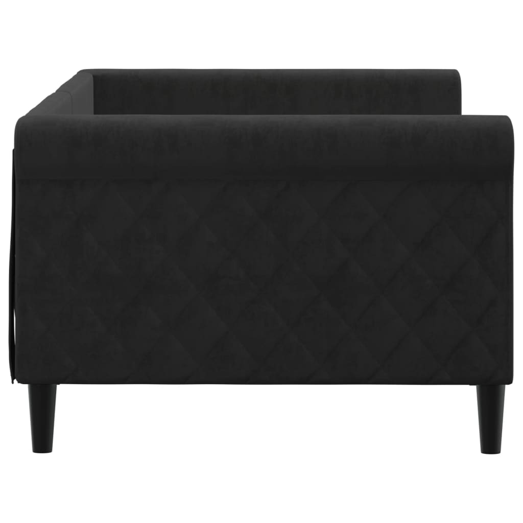 Lit de repos sans matelas noir 90x200 cm velours - XIOS