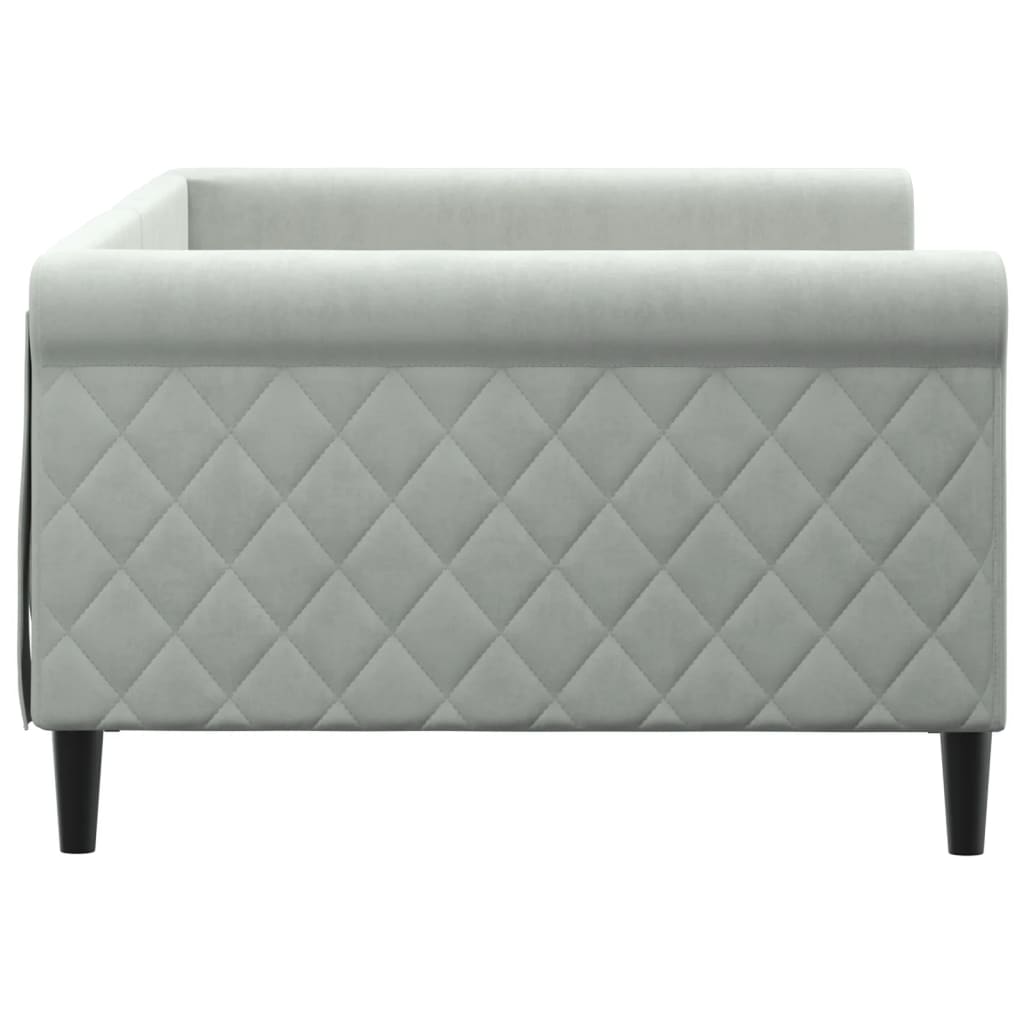 Lit de repos sans matelas gris clair 100x200 cm velours - XIOS