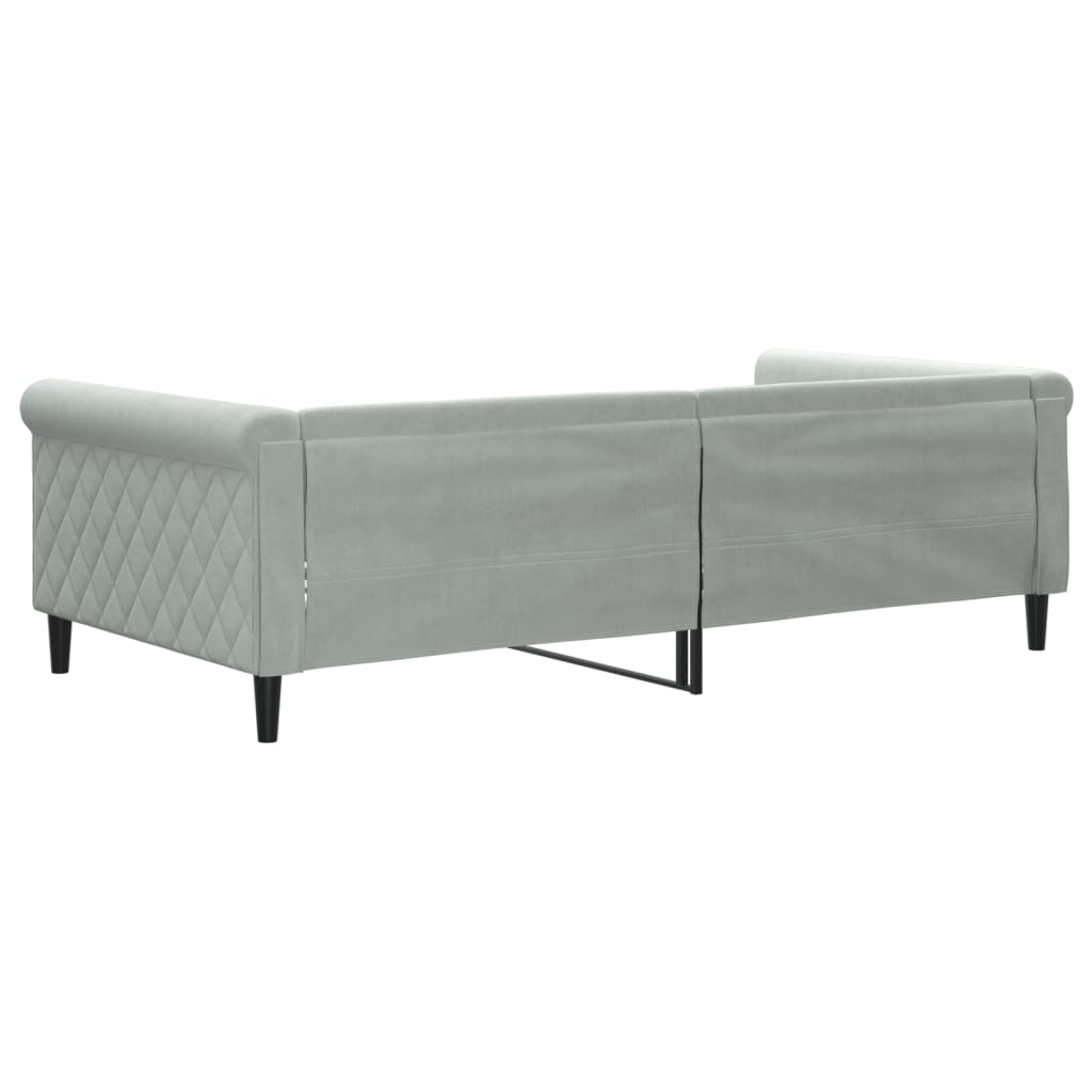 Lit de repos sans matelas gris clair 100x200 cm velours - XIOS