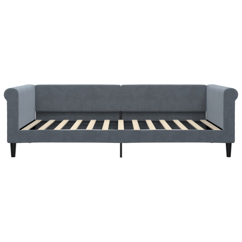 Lit de repos sans matelas gris foncé 100x200 cm velours - XIOS