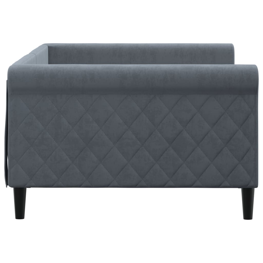 Lit de repos sans matelas gris foncé 100x200 cm velours - XIOS