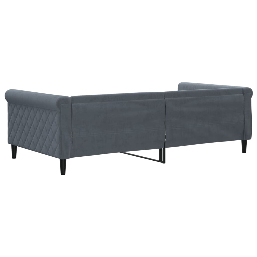 Lit de repos sans matelas gris foncé 100x200 cm velours - XIOS
