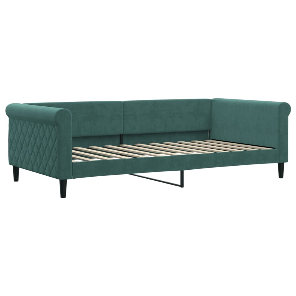 Lit de repos sans matelas vert foncé 100x200 cm velours - XIOS