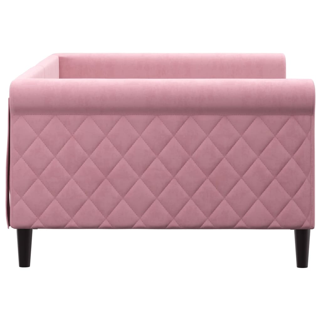 Lit de repos rose 100x200 cm velours - XIOS