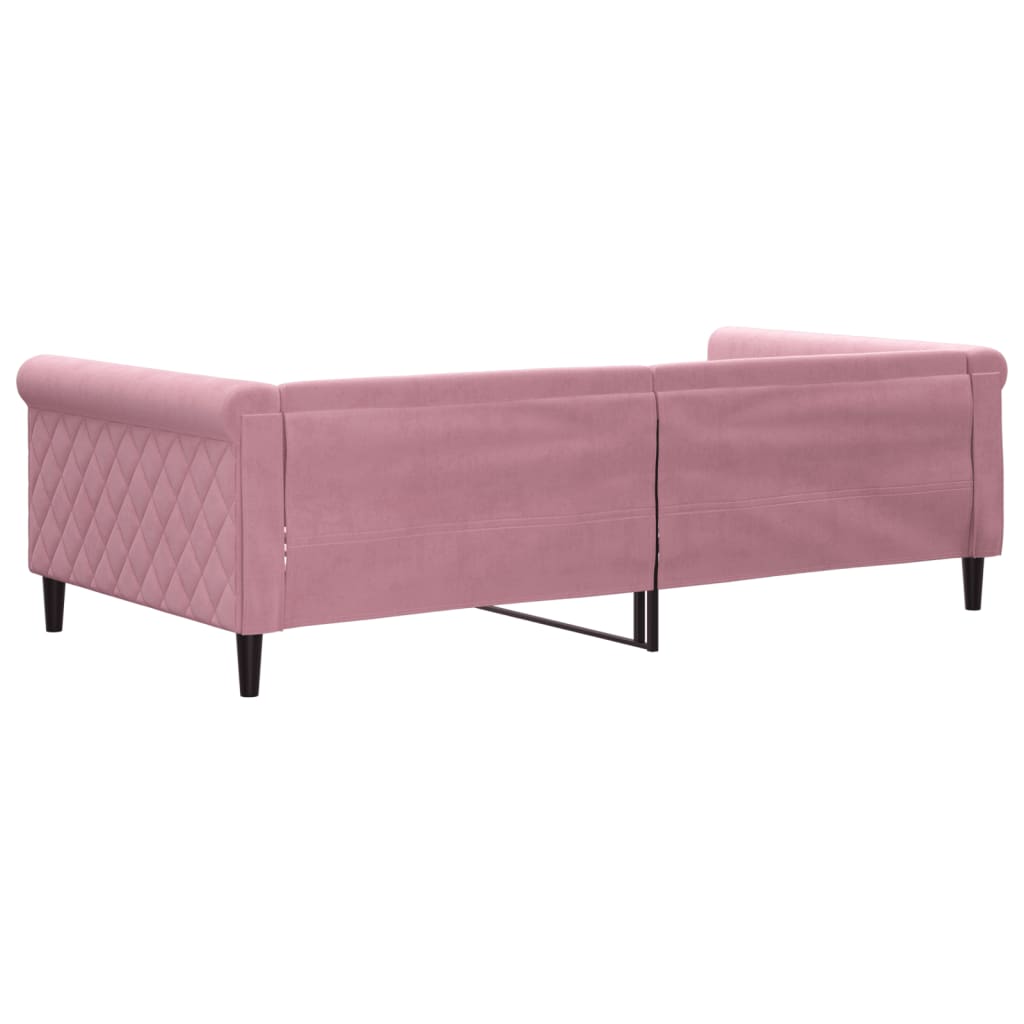 Lit de repos rose 100x200 cm velours - XIOS
