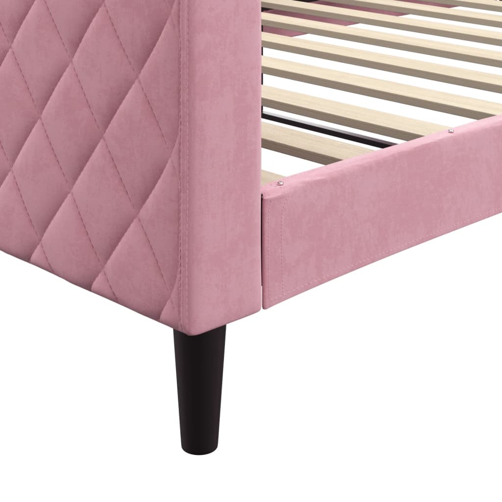 Lit de repos rose 100x200 cm velours - XIOS