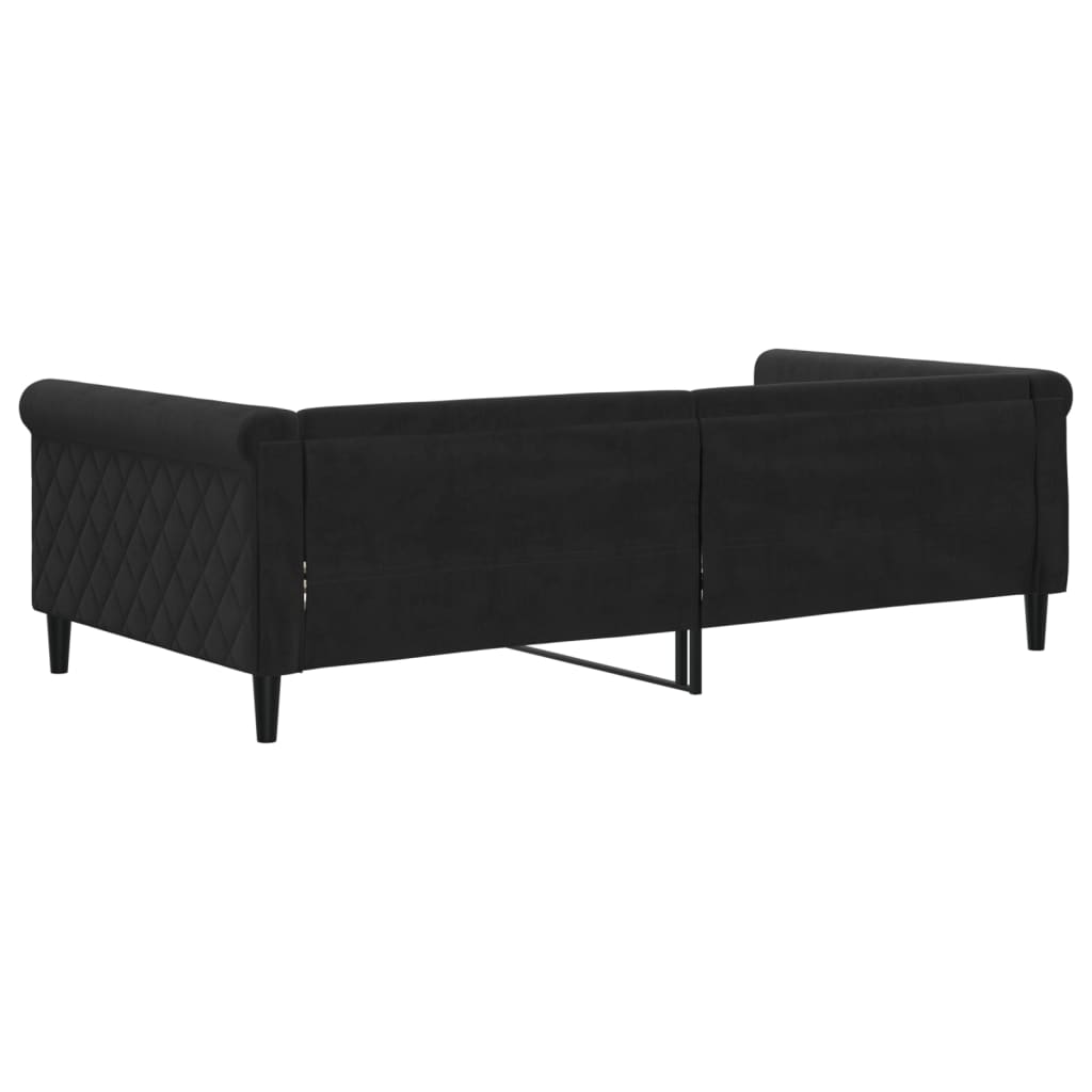 Lit de repos sans matelas noir 100x200 cm velours - XIOS