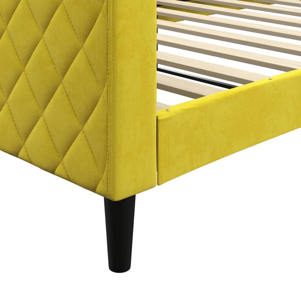 Lit de repos sans matelas jaune 100x200 cm velours - XIOS