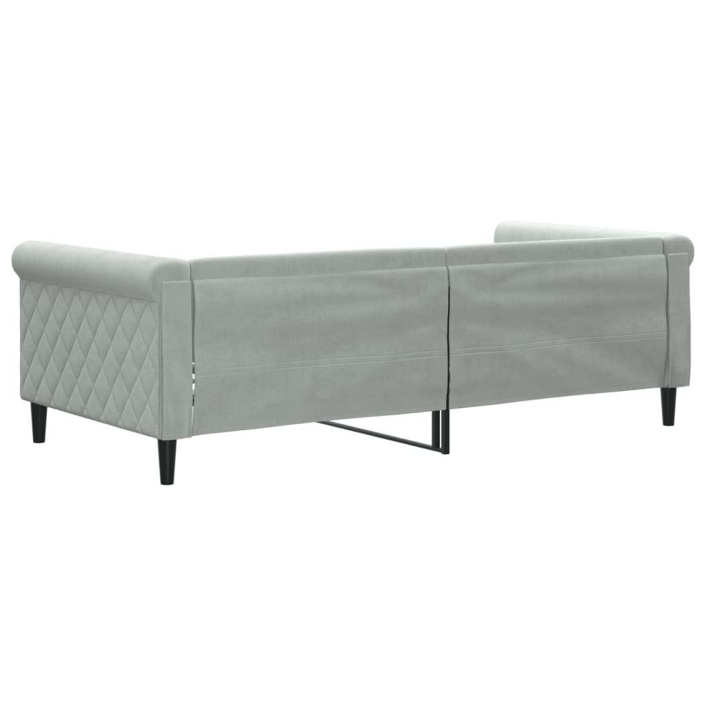 Lit de repos sans matelas gris clair 90x190 cm velours - XIOS