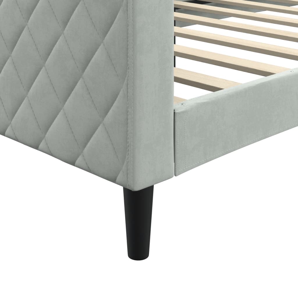 Lit de repos sans matelas gris clair 90x190 cm velours - XIOS