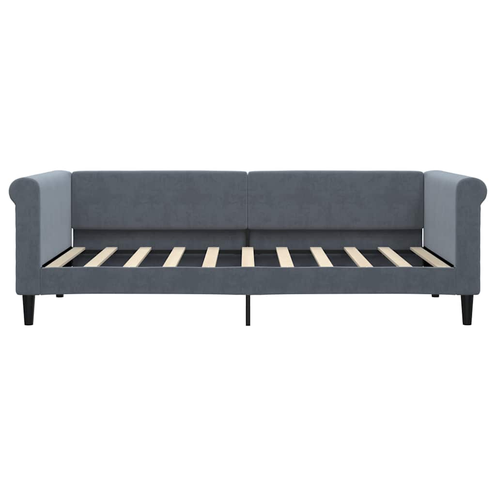 Lit de repos gris foncé 90x190 cm velours - XIOS