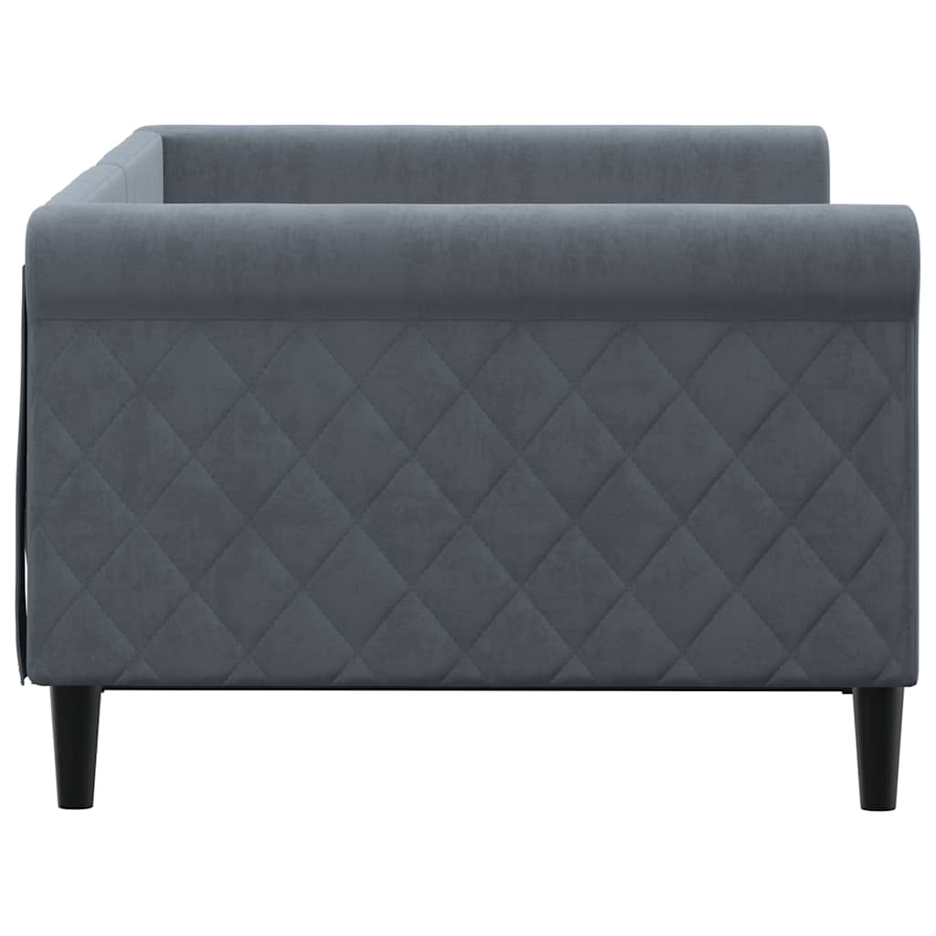 Lit de repos gris foncé 90x190 cm velours - XIOS