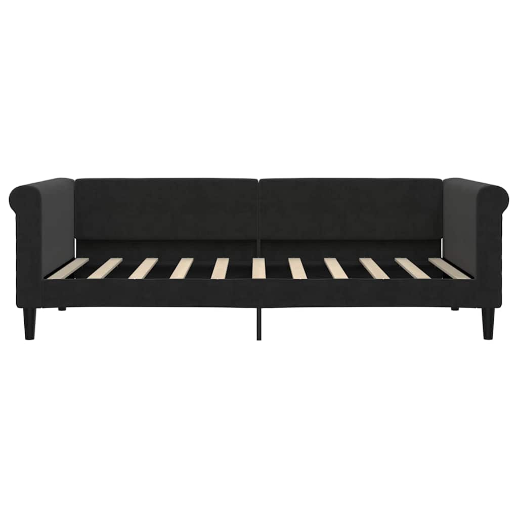 Lit de repos sans matelas noir 90x190 cm velours - XIOS