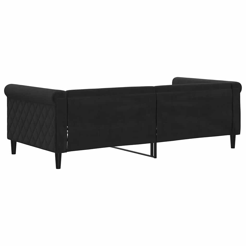Lit de repos sans matelas noir 90x190 cm velours - XIOS