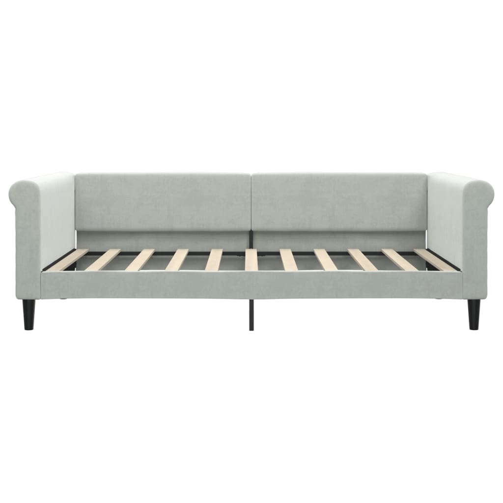 Lit de jour gris clair 100x190 cm velours - XIOS