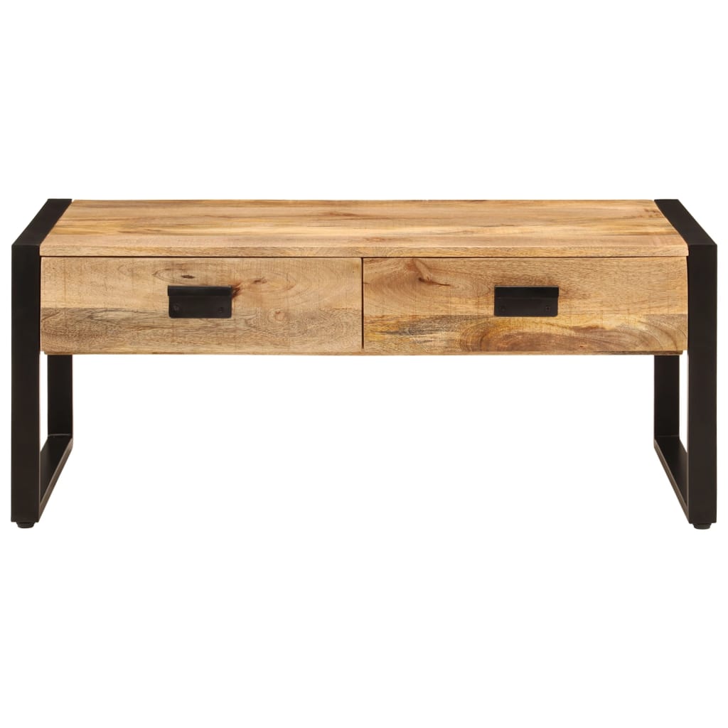 Table basse 100x54x40 cm bois de manguier solide et fer - XIOS